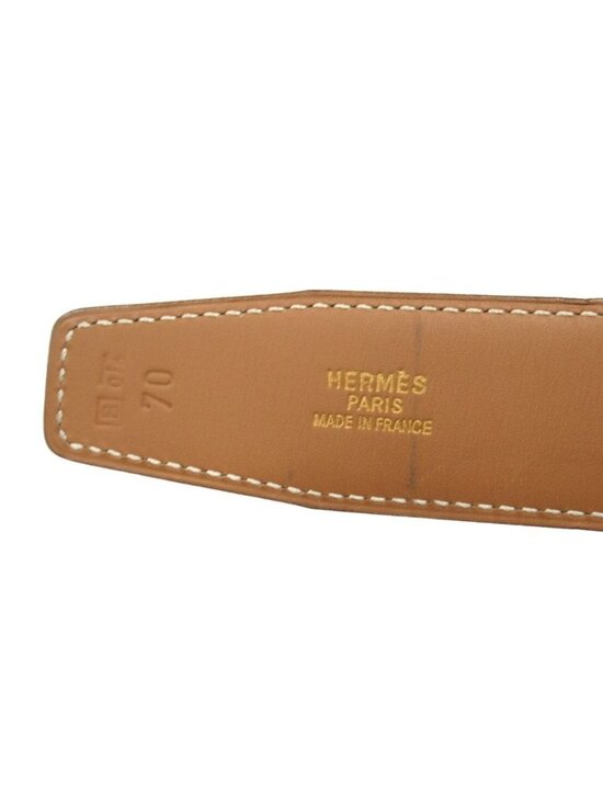 Hermes Buckle Reversible Belt Box Calfskin Leather 70 cm Black Beige main image 6